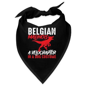 Belgisches Malinois-Velociraptor-Kostüm - Bandana - Schwarz - Vorne