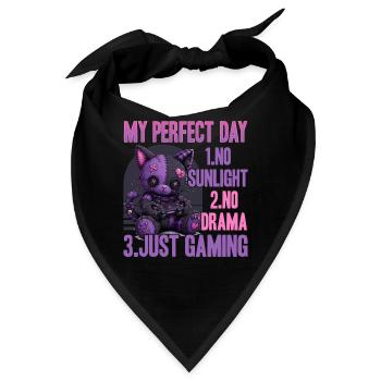 Pastel Goth Soft Goth Gaming Gamer - Bandana - Schwarz - Vorne