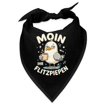 Moin Ihr Flitzpiepen Kaffee Duck - Bandana - Schwarz - Vorne