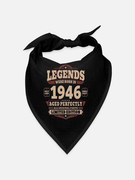 80th Birthday Gift Husband 1946 Vintage Retro - Bandana - black
