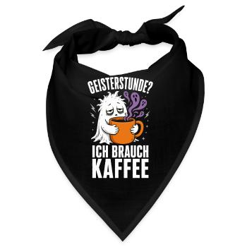 Geisterstunde? Ich brauch Kaffee – Halloween - Bandana - Schwarz - Vorne