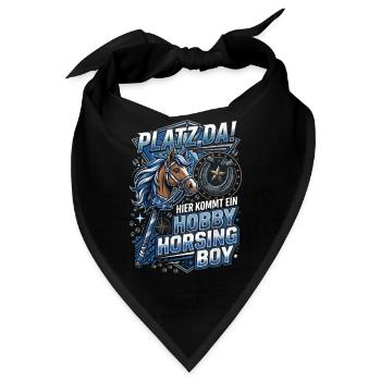 Platz Da Hier Kommt EIN Hobby Horsing Boy - Bandana - Schwarz - Vorne