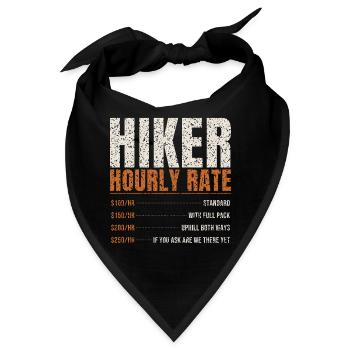 Hiker Hourly Rate Funny - Bandana - Schwarz - Vorne