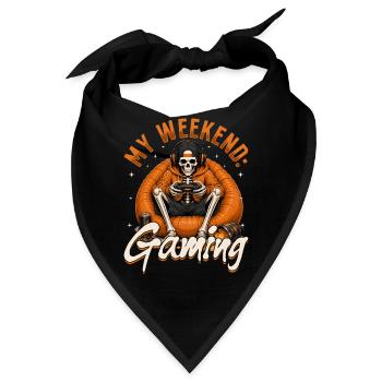 Skeleton Gamer Gaming Halloween - Bandana - Schwarz - Vorne