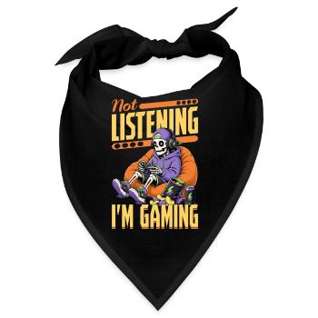 Skeleton Gamer Gaming Halloween - Bandana - Schwarz - Vorne