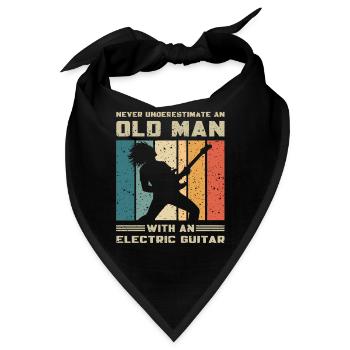 Never Underestimate Old Man With Saxophone - Bandana - Schwarz - Vorne