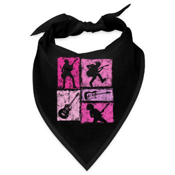 Retro E-Guitarre Für Guitarrist Bassist - Bandana - Schwarz - Vorne