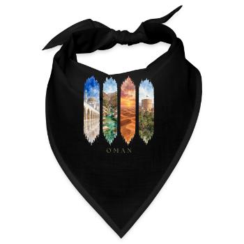 Oman Urlaub Travel – Wüste & Orient Motiv - Bandana - Schwarz - Vorne