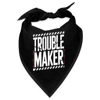 Troublemaker Frechdachs Rabauke Geschwister Kinder - Bandana - Schwarz - Vorne