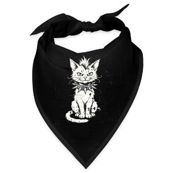 PunkRock, Katze, Punk Rocker Musik - Bandana - Schwarz - Vorne