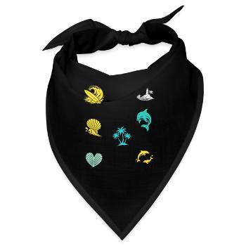 Tropische Insel Südsee - Bandana - Schwarz - Vorne