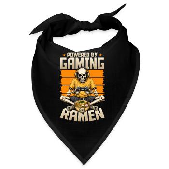 Funny Gaming and Ramen Gamer Skeleton - Bandana - Schwarz - Vorne
