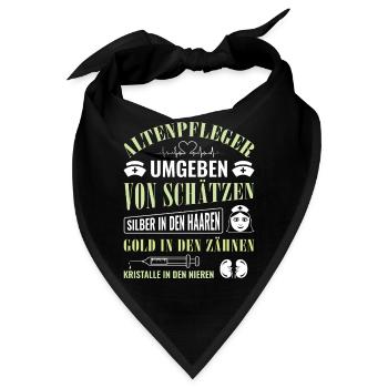 Altenpfleger Geschenk Altenpflege Pflegefachkraft - Bandana - Schwarz - Vorne
