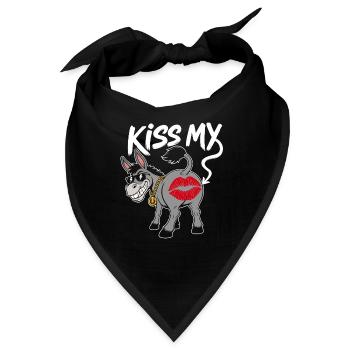 Küss meinen Arsch - Esel Witz - Bandana - Schwarz - Vorne