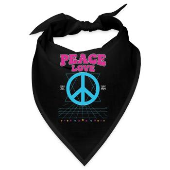 Hippie-Musik Trippig-Frieden-Liebes-Schilder-Rave - Bandana - Schwarz - Vorne
