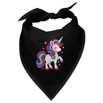 Unicorn Colorful Polka Dots  - Bandana - Schwarz - Vorne