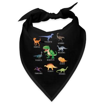 Dinosaurier Arten Urzeit Dinos Kinder Geschenk - Bandana - Schwarz - Vorne