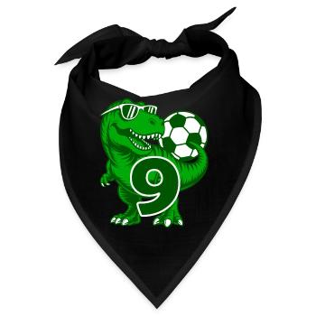 DINOSAURIER 9 JAHRE FUßBALL 9. GEBURTSTAG - Bandana - Schwarz - Vorne