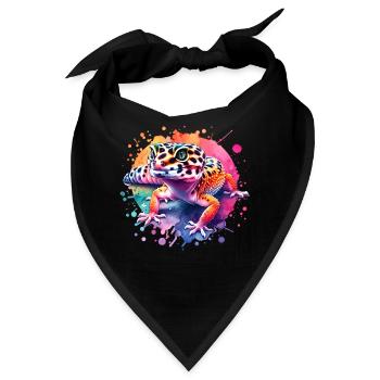Leopardgecko Geschenk - Bandana - Schwarz - Vorne