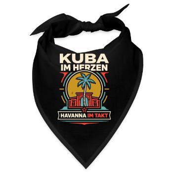 Kuba im Herzen Havanna im Takt - Bandana - Schwarz - Vorne