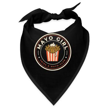 Mayo Girl - Fries & Mayo Club Retro Pommes Design - Bandana - Schwarz - Vorne