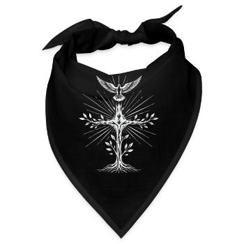 Heilig-Geist-Taubenkreuz - Bandana - Schwarz - Vorne