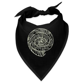 Fossilien schnecke tag - Bandana - Schwarz - Vorne