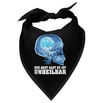 Traktor Landwirt Bauer Unheilbar Lustiger Spruch - Bandana - Schwarz - Vorne