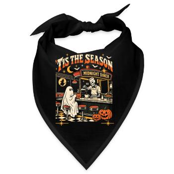 Retro Halloween Tis the Season  - Bandana - Schwarz - Vorne
