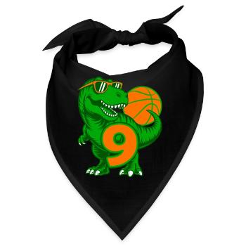 DINOSAURIER 9 JAHRE BASKETBALL 9. GEBURTSTAG - Bandana - Schwarz - Vorne
