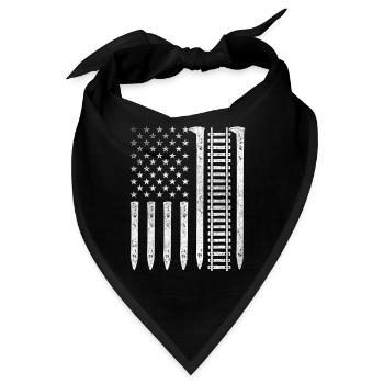 Railroad Spike US-Flagge – Patriotischer Eisenbahner - Bandana - Schwarz - Vorne