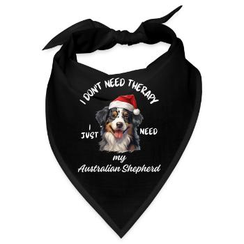 Weihnachts-Australischer Schäferhund-Weihnachtsmütze - Bandana - Schwarz - Vorne