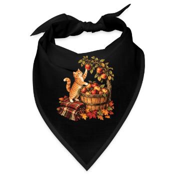 Katzenapfelpflücken Vintage Herbst-Obstgartenernte - Bandana - Schwarz - Vorne