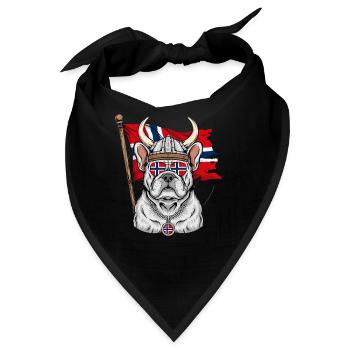  Wikinger Bulldogge Norwegen Flagge Skandinavien - Bandana - Schwarz - Vorne