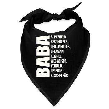 Bester Baba Vater Geschenk Superheld Grillmeister - Bandana - Schwarz - Vorne