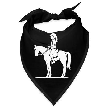 Reiterin Silhouette auf Pferd - Bandana - Schwarz - Vorne