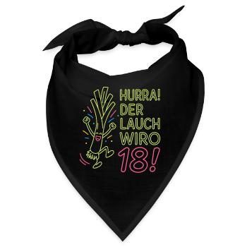 Hurra der Lauch wird 18 Jahre - Bandana - Schwarz - Vorne