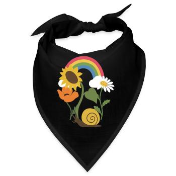 Sonnenblume · Schnecke · Blumen · Mohn - Bandana - Schwarz - Vorne