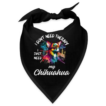 Bunter Regenbogenspritzer Chihuahua - Bandana - Schwarz - Vorne