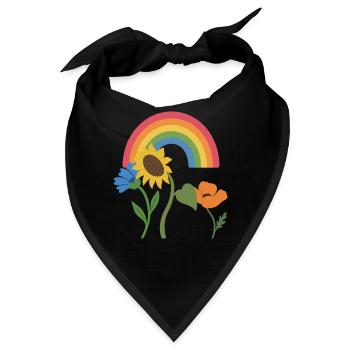 Natur · Mohn · Naturfreunde · Kornblume - Bandana - Schwarz - Vorne