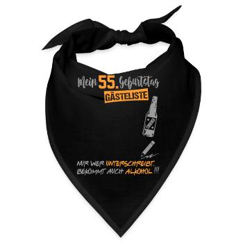 Gästeliste Gästebuch 55 Jahre Alter Birthday - Bandana - Schwarz - Vorne