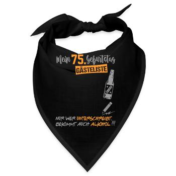 Gästeliste Gästebuch 75 Jahre Alter Birthday - Bandana - Schwarz - Vorne