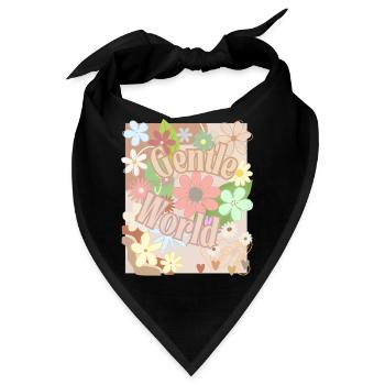 Zarte Welt Blumen-Collage - Bandana - Schwarz - Vorne