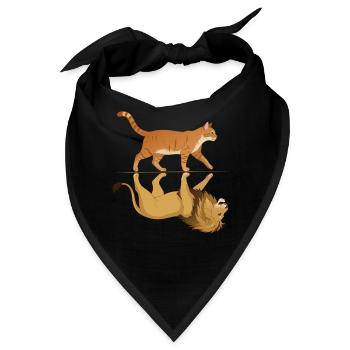 Katze mit Löwe Reflektion Tiere - Bandana - Schwarz - Vorne