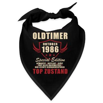 Oktober 1986 Jahrgang Retro Geburtstag Geschenk - Bandana - Schwarz - Vorne
