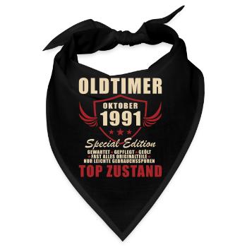 35. Geburtstag Geschenk Mann Original Oktober 1991 - Bandana - Schwarz - Vorne