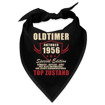 70. Geburtstag Mann Frau 70 Jahre Deko 1956 - Bandana - Schwarz - Vorne