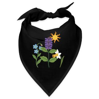 Narzisse · Sonne · Blumen · Natur - Bandana - Schwarz - Vorne