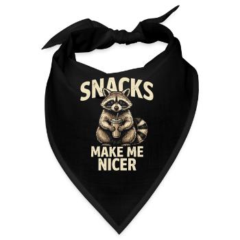 Snacks machen mich schöner lustiges Waschbärendesign - Bandana - Schwarz - Vorne