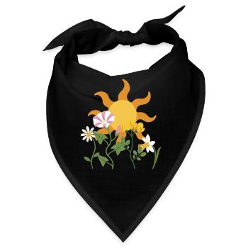 Natur · Sonne · Naturfreunde · Blumen - Bandana - Schwarz - Vorne